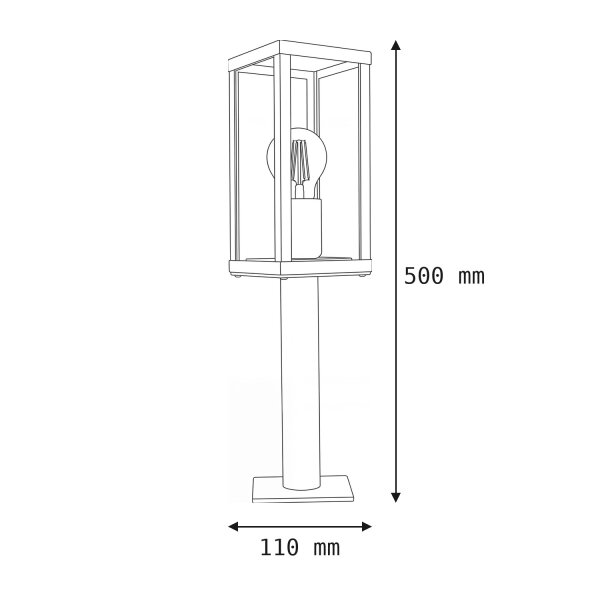 Lampe dallée Vintage Noir Bois 50 cm petit IP44 E27