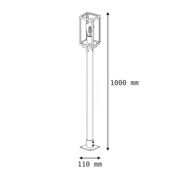 Lampe de socle Vintage aluminium en zinc IP44 E27 100 cm