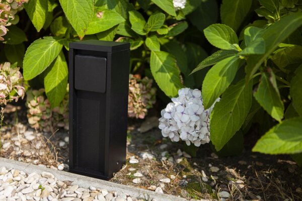 Colonne de prises Noir 24 cm max 3500 W IP54 Aluminium