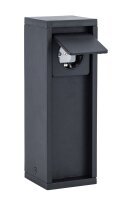 Colonne de prises Noir 24 cm max 3500 W IP54 Aluminium