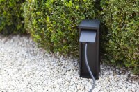 Colonne de prises Noir 24 cm max 3500 W IP54 Aluminium