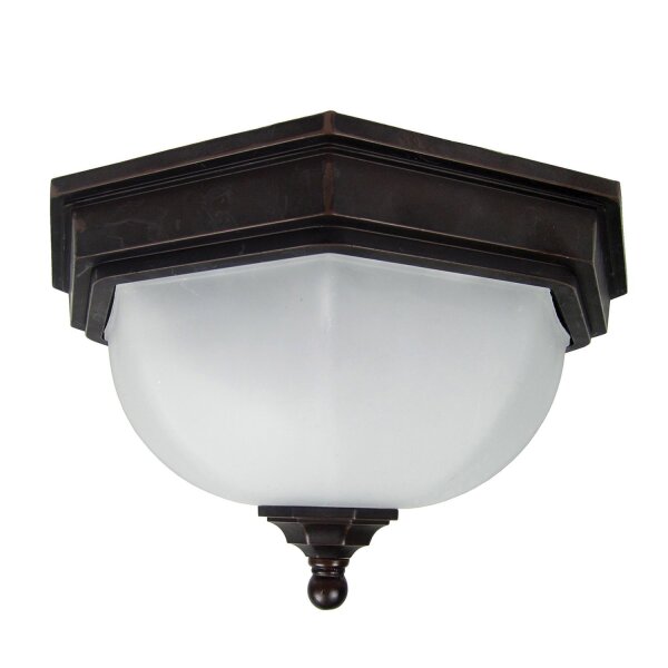 Plafonnier dextérieur brun antique blanc IP44