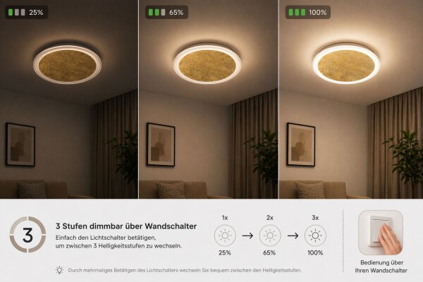 Applique LED or noir ronde Ø40 cm 3500 K dimmable