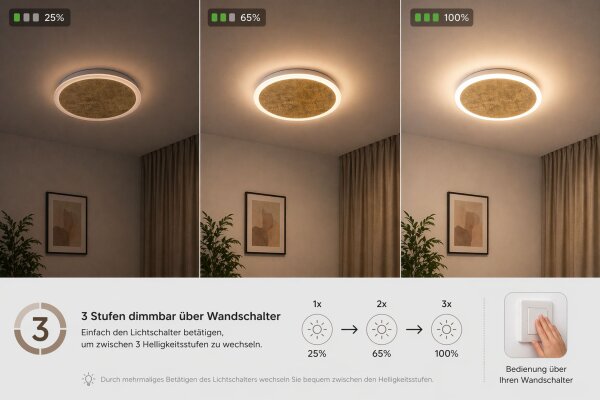 Applique LED or noir ronde Ø50 cm 3500 K dimmable