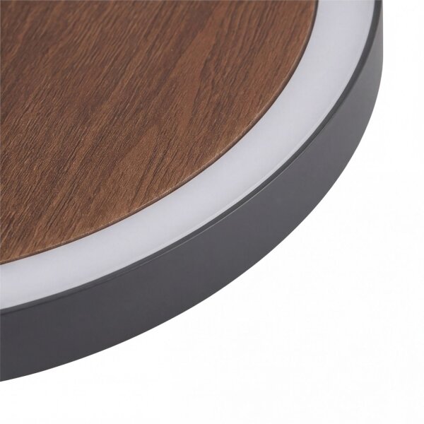 Applique LED Bois Noir ronde Ø50 cm 3500 K dimmable