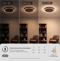 Applique LED Bois Noir ronde Ø50 cm 3500 K dimmable