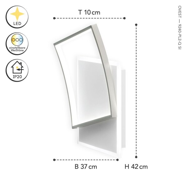 Plafonnier LED Blanc Argent 40 W 4800 lm L:42 cm