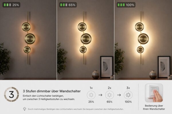 Applique LED or H:120 cm 18 W 1008 lm 3000 K dimmable