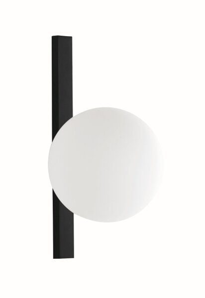 Applique Noir Blanc Boule de verre E14 L:14 cm faible éblouissement