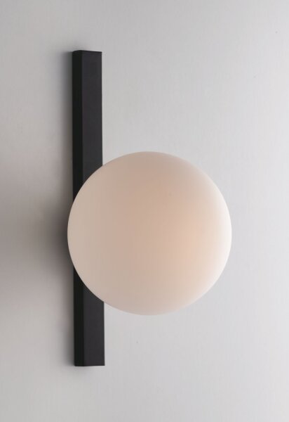 Applique Noir Blanc Boule de verre E14 L:14 cm faible éblouissement