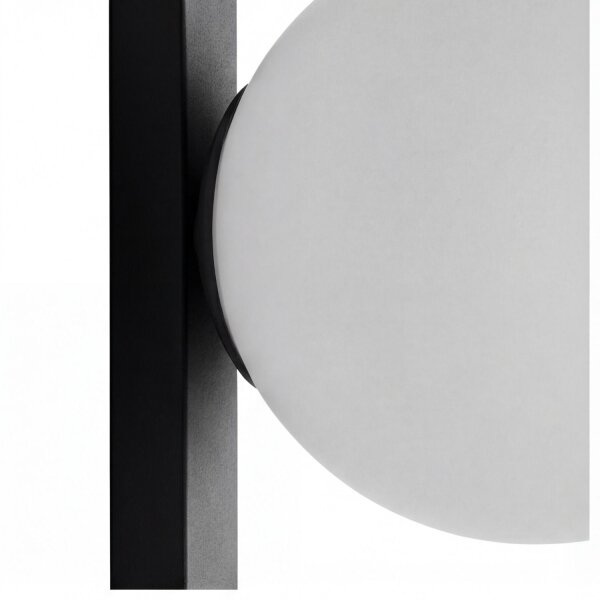Applique Noir Blanc Boule de verre E14 H:60 cm 2 flammes