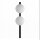 Applique Noir Blanc Boule de verre E14 H:60 cm 2 flammes