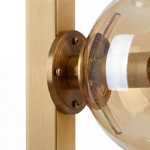 Lampe murale or ambre Boule de verre E14 H:60 cm 2-flmg
