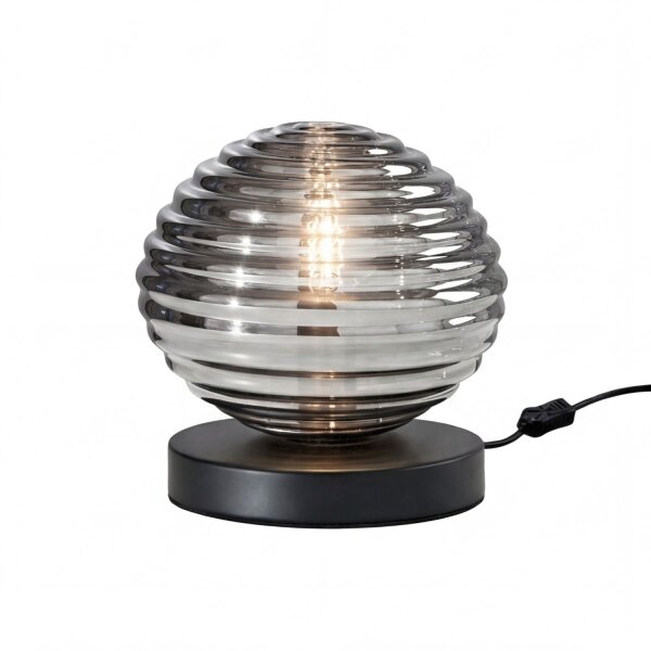 Lampe de table élégante verre fumé 16,5 cm E27 décoratif