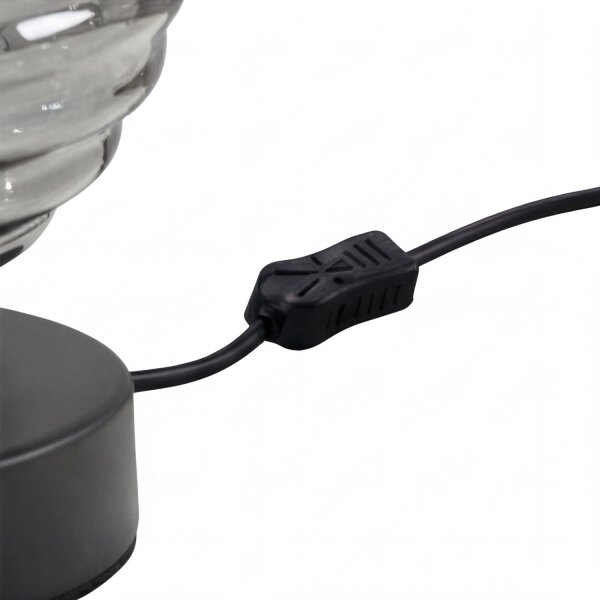 Lampe de table élégante verre fumé 16,5 cm E27 décoratif