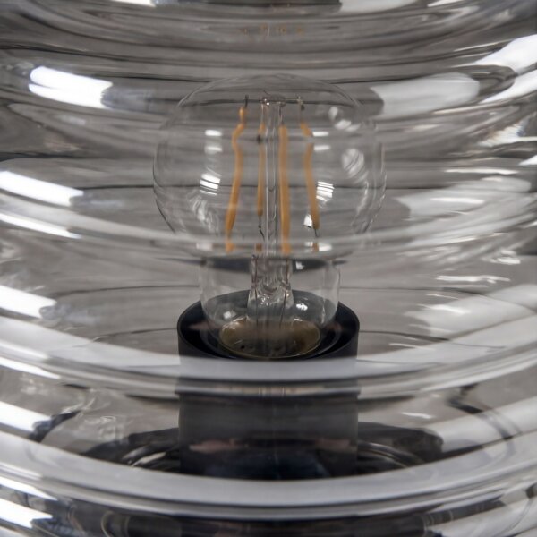 Lampe de table élégante verre fumé 28 cm E27 décoratif
