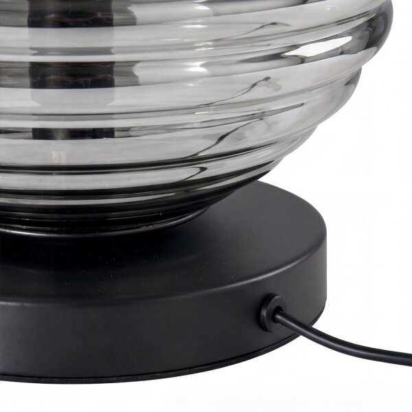 Lampe de table élégante verre fumé 28 cm E27 décoratif