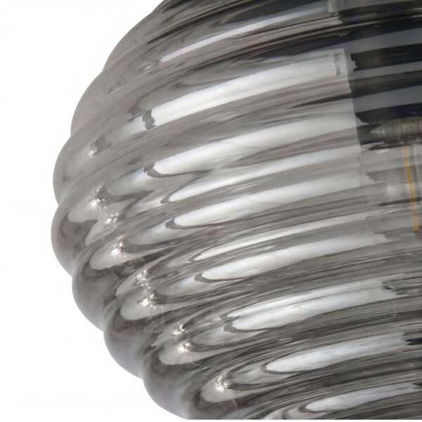 Plafonnier élégant verre fumé 2flmg E27 décoratif