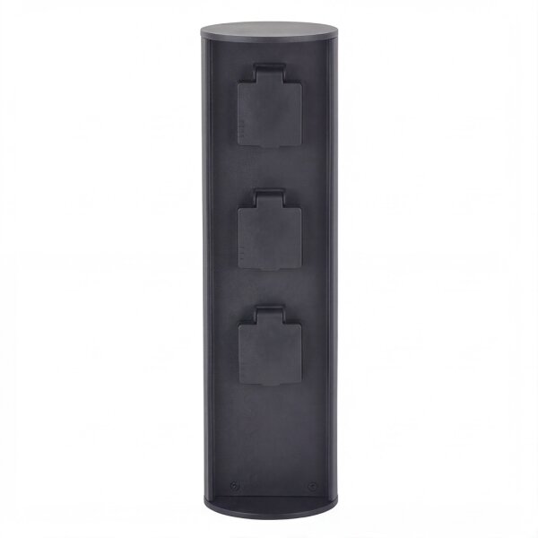 Colonne de prises trois prises aluminium IP44 40 cm