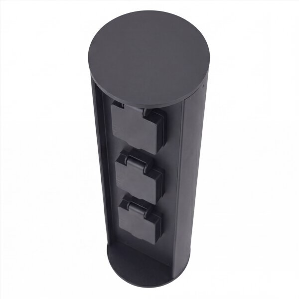 Colonne de prises trois prises aluminium IP44 40 cm