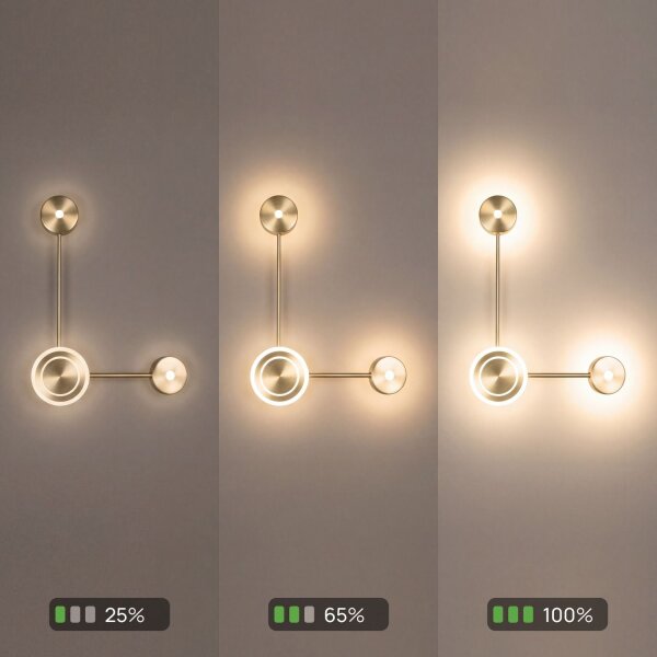 Applique LED aluminium dimmable H:44 cm 3000 K en or
