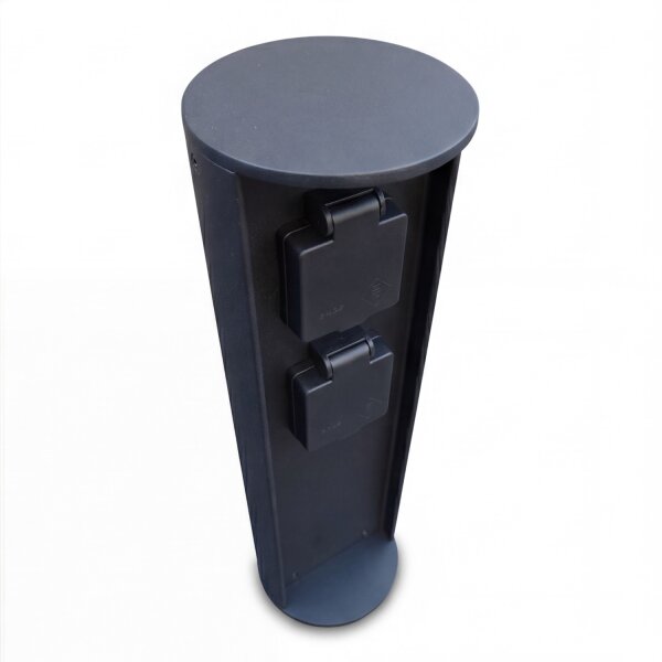 Colonne de prises deux prises aluminium IP44 40 cm