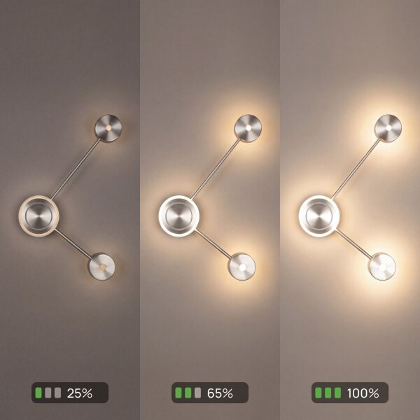 Applique LED aluminium dimmable H:44 cm 3000 K argent