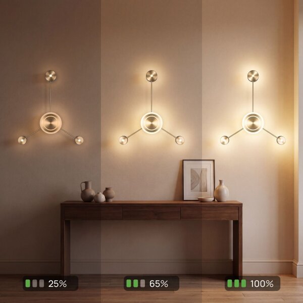 Applique LED aluminium dimmable H:53 cm 3000 K or
