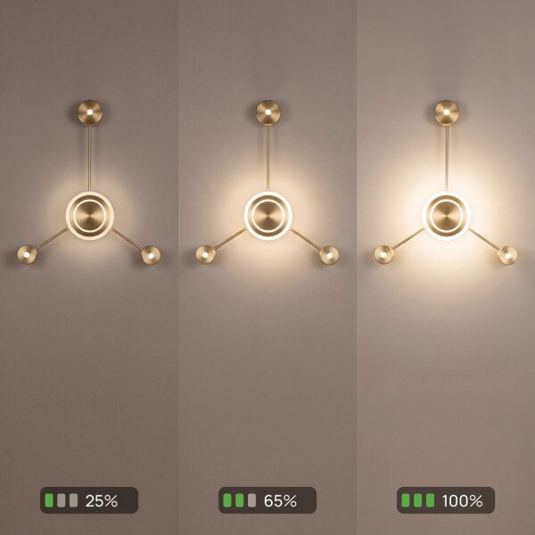 Applique LED aluminium dimmable H:53 cm 3000 K or