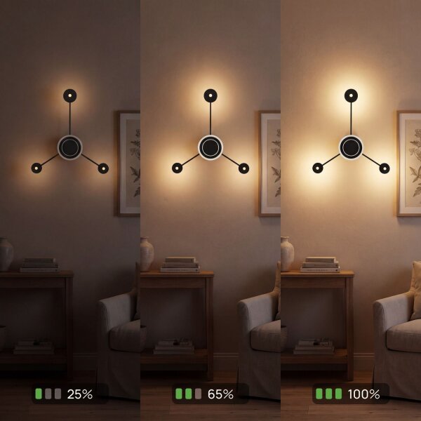 Applique LED aluminium dimmable H:53 cm 3000 K noir