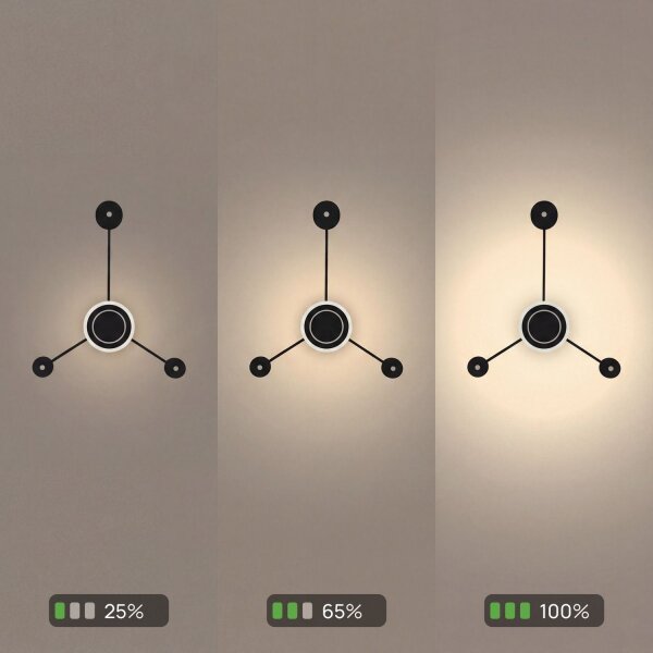 Applique LED aluminium dimmable H:53 cm 3000 K noir
