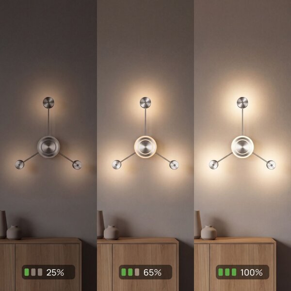 Applique LED aluminium dimmable H:53 cm 3000 K argent