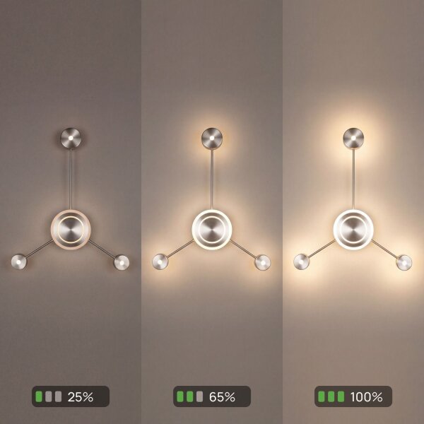 Applique LED aluminium dimmable H:53 cm 3000 K argent