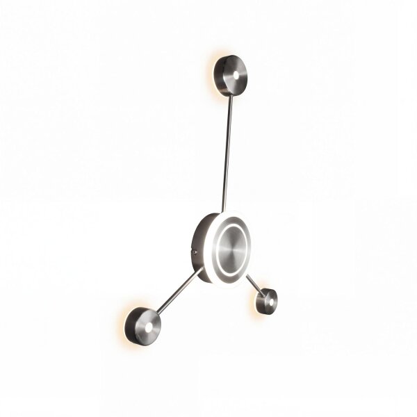 Applique LED aluminium dimmable H:53 cm 3000 K argent