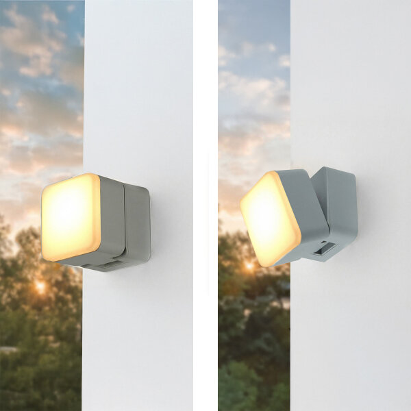 Lampe LED murale extérieure IP44 3000 K L : 9 cm petit Anthracite