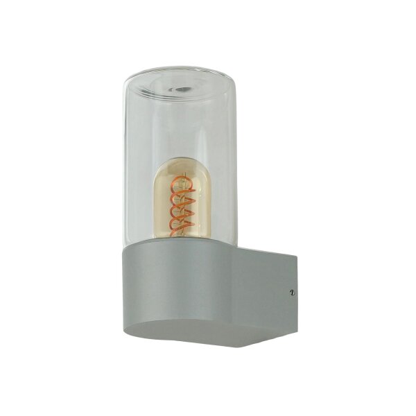 Applique murale extérieure aluminium verre fumé hauteur 19,7 cm IP44