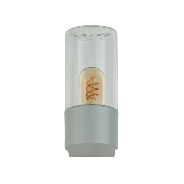 Applique murale extérieure aluminium verre fumé hauteur 19,7 cm IP44