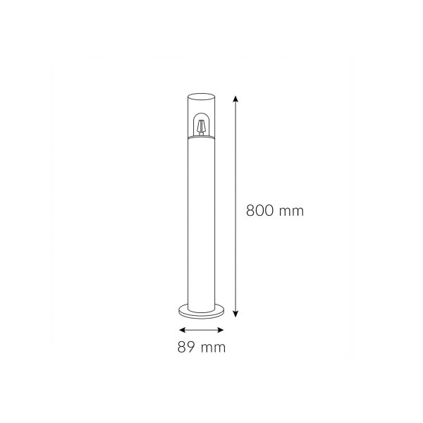 Borne déclairage RGB LED 80 cm IP44 Gris Blanc Acier inoxydable