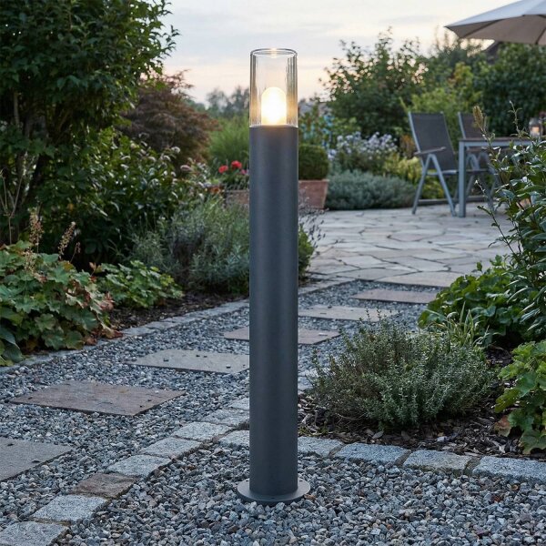 Borne déclairage LED RGB changement de couleur 80cm IP44 anthracite acier inoxydable