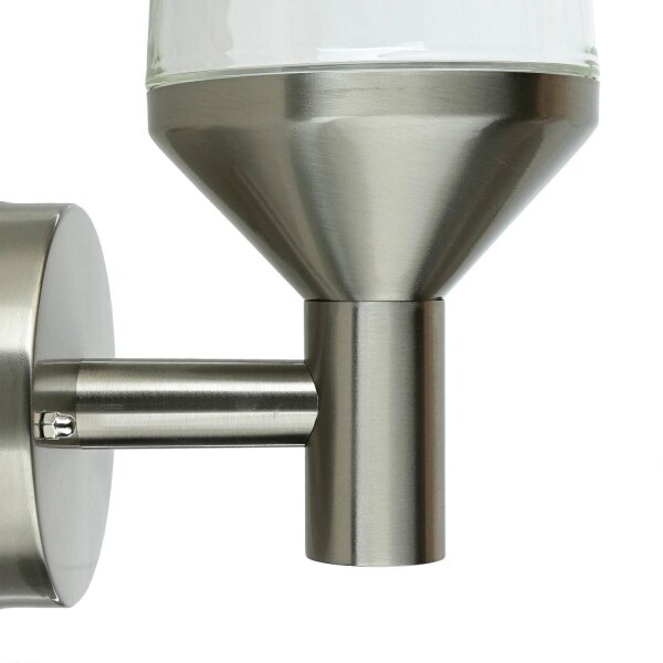 Applique extérieure acier inoxydable verre H : 29 cm IP44 E27
