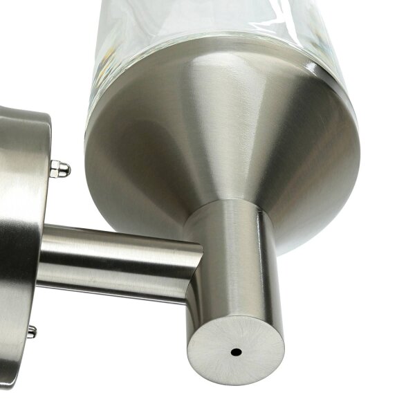 Applique extérieure acier inoxydable verre H : 29 cm IP44 E27