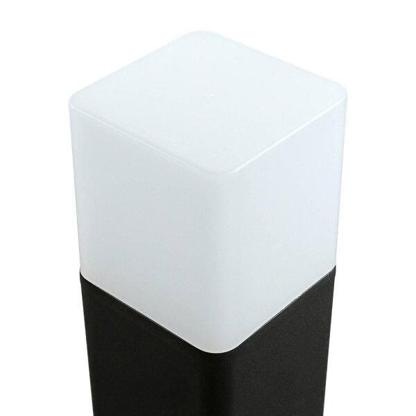 Borne déclairage LED aluminium hauteur 50 cm IP44 carré noir
