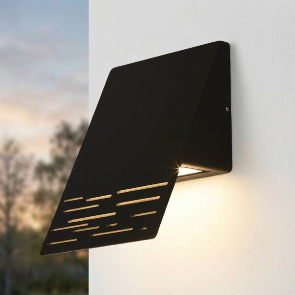 Applique extérieure LED IP44 L : 15 cm Aluminium Verre Down