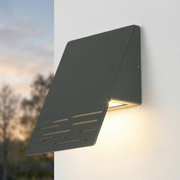 Lampe dextérieur LED anthracite IP44 15 cm de large Alu glas Down