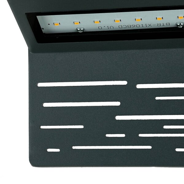 Lampe dextérieur LED anthracite IP44 15 cm de large Alu glas Down