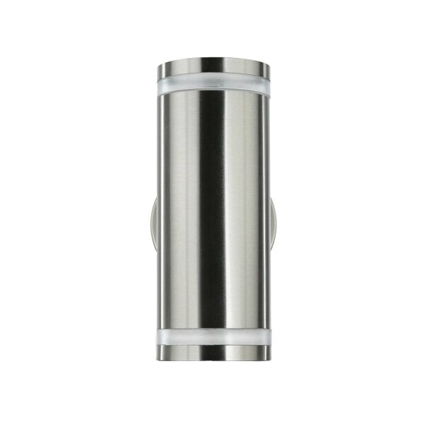 Lampe dextérieur mur acier inoxydable 23 cm de haut IP44 GU10 LED