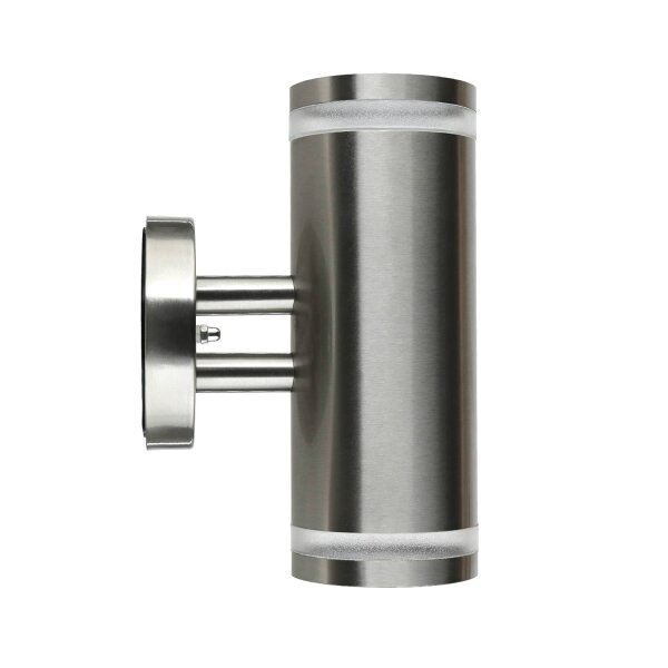 Lampe dextérieur mur acier inoxydable 23 cm de haut IP44 GU10 LED