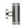 Lampe dextérieur mur acier inoxydable 23 cm de haut IP44 GU10 LED