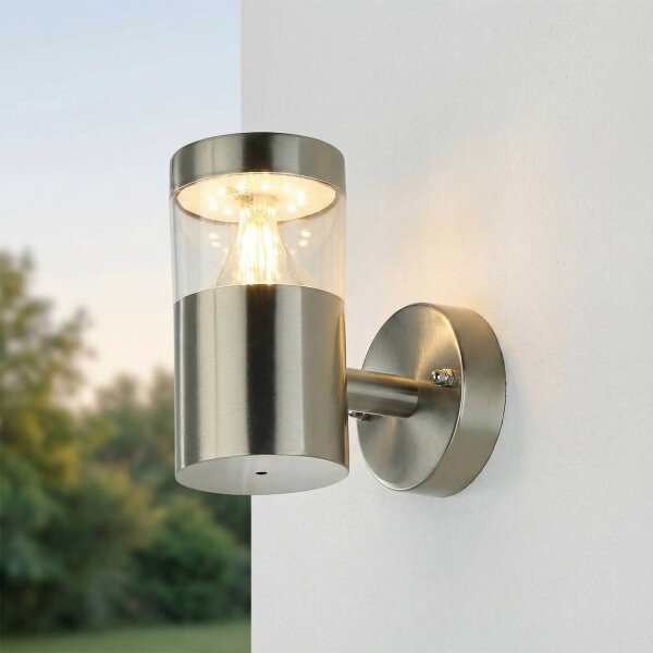 Applique extérieure acier inoxydable hauteur 15,5 cm IP44 GU10 LED