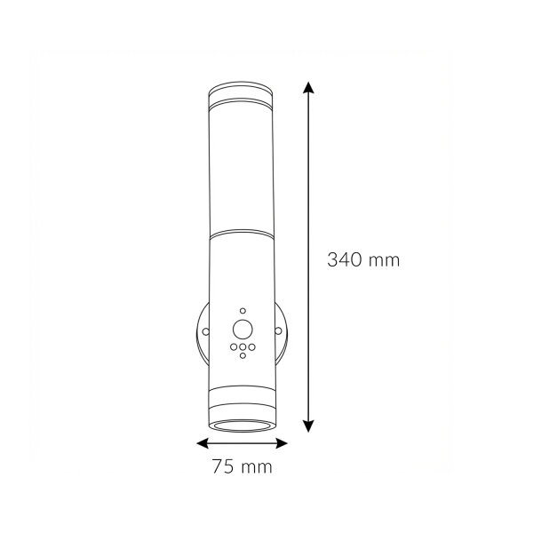 Applique extérieure avec détecteur de mouvement E27 IP44 Acier inoxydable